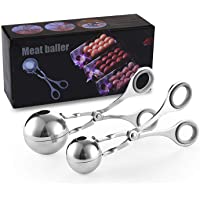 Los mejores  - 2 Moldes Para Albóndigas- Cuchara de Albóndigas de Acero Inoxidable con Anillo de Silicona Antideslizante- Para…
